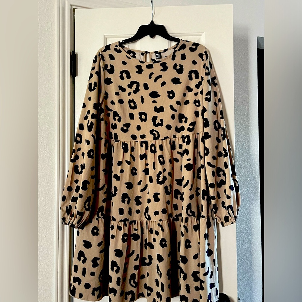 Animal print midi dress.